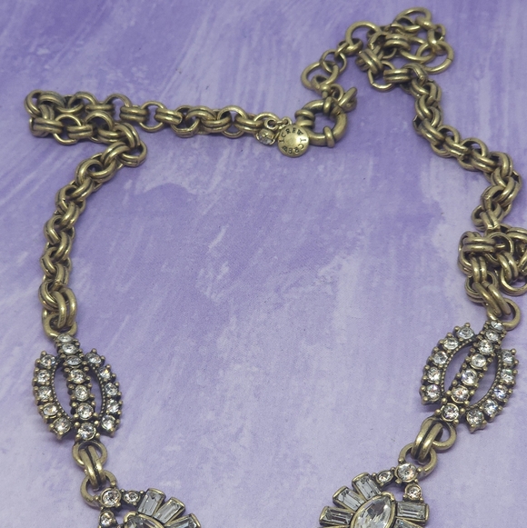 Rare Vintage J.Crew Crystal Radial Medallion Necklace - Picture 5 of 6